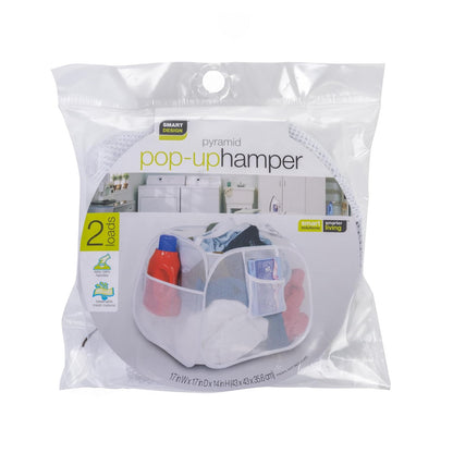 Pro-Mart DAZZ Deluxe Pop-Up Hamper, Pyramid, White