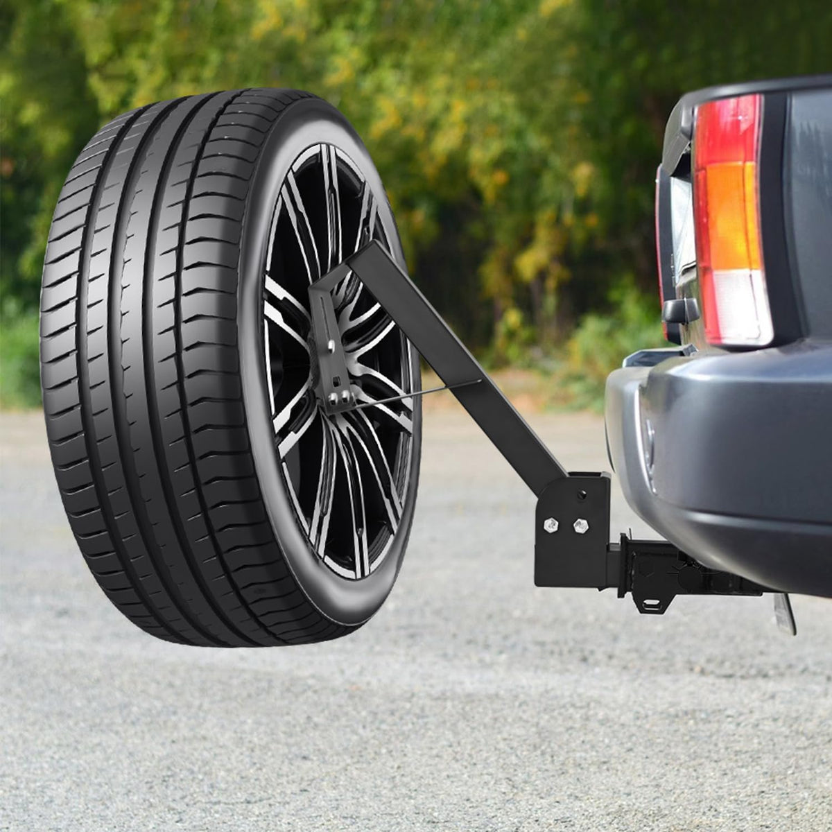 Nilight - Soporte de neumático de repuesto para enganche de remolque ajustable para camión, SUV, ATV, UTV, receptor de 2 pulgadas, se adapta a ruedas de remolque de 4 y 5 y 6 lengüetas