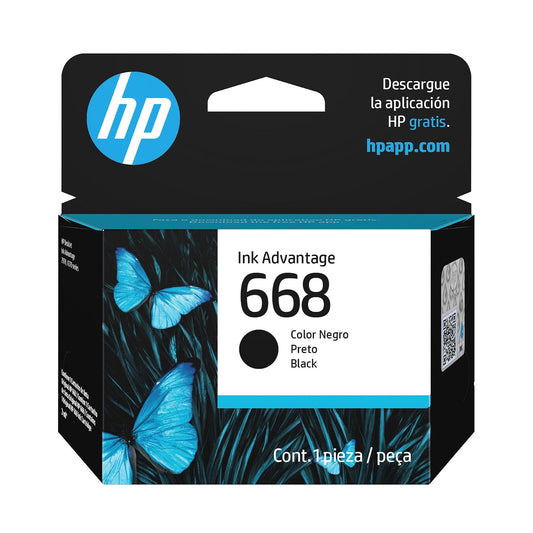 HP Cartucho 668 Original Negro (7FP37VL), para Impresoras Ink Advantage Series 2970, 4370