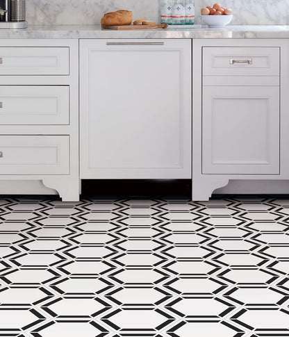 FloorPops Coltrane - Azulejos de vinilo hexagonal de 9 x 10.4 pulgadas (10 azulejos), (4.5 pies cuadrados/caja), color blanco roto