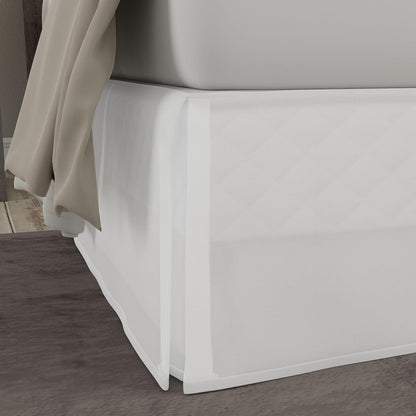 Today’s Home Contemporary Tailored Bed Skirt, Microfiber, 14" Drop Length, Queen, White