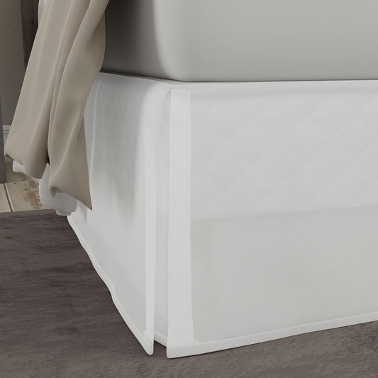 Today’s Home Contemporary Tailored Bed Skirt, Microfiber, 14" Drop Length, Queen, White