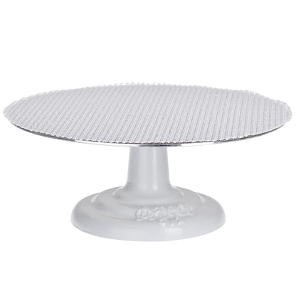 Ateco 608 Soporte giratorio para decoración de tartas, 11" Rojoondo, base de plástico apto para uso alimentario y parte superior, #612 - base de hierro fundido, Blanco, 1