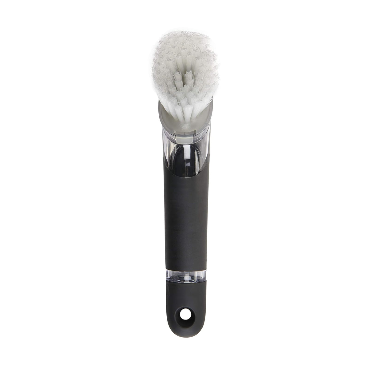 OXO SteeL Soap Dispensing Dish Brush | OXO - cepillo para polvo dispensador de jabón de acero, cepillo para polvo para platos con mango para sartenes, fregadero