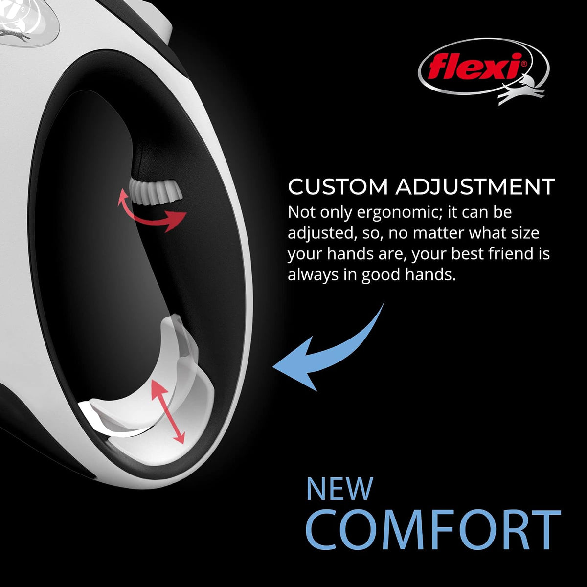 Flexi 16' New Comfort Tape Leash, Large, Grey