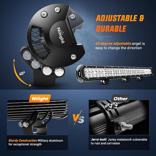 Nilight - Barra de luz de ledes 60009C-A, 78.7 cm,198 W, Combo de Foco de inundación, Off Road, Luces antiniebla, de manejo, para SUV, Barco, 4x4, Jeep.
