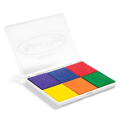 Melissa & Doug Almohadilla de Tinta Arco Iris para Sellos, Artes y Manualidades, Tinta Lavable, 6 Colores