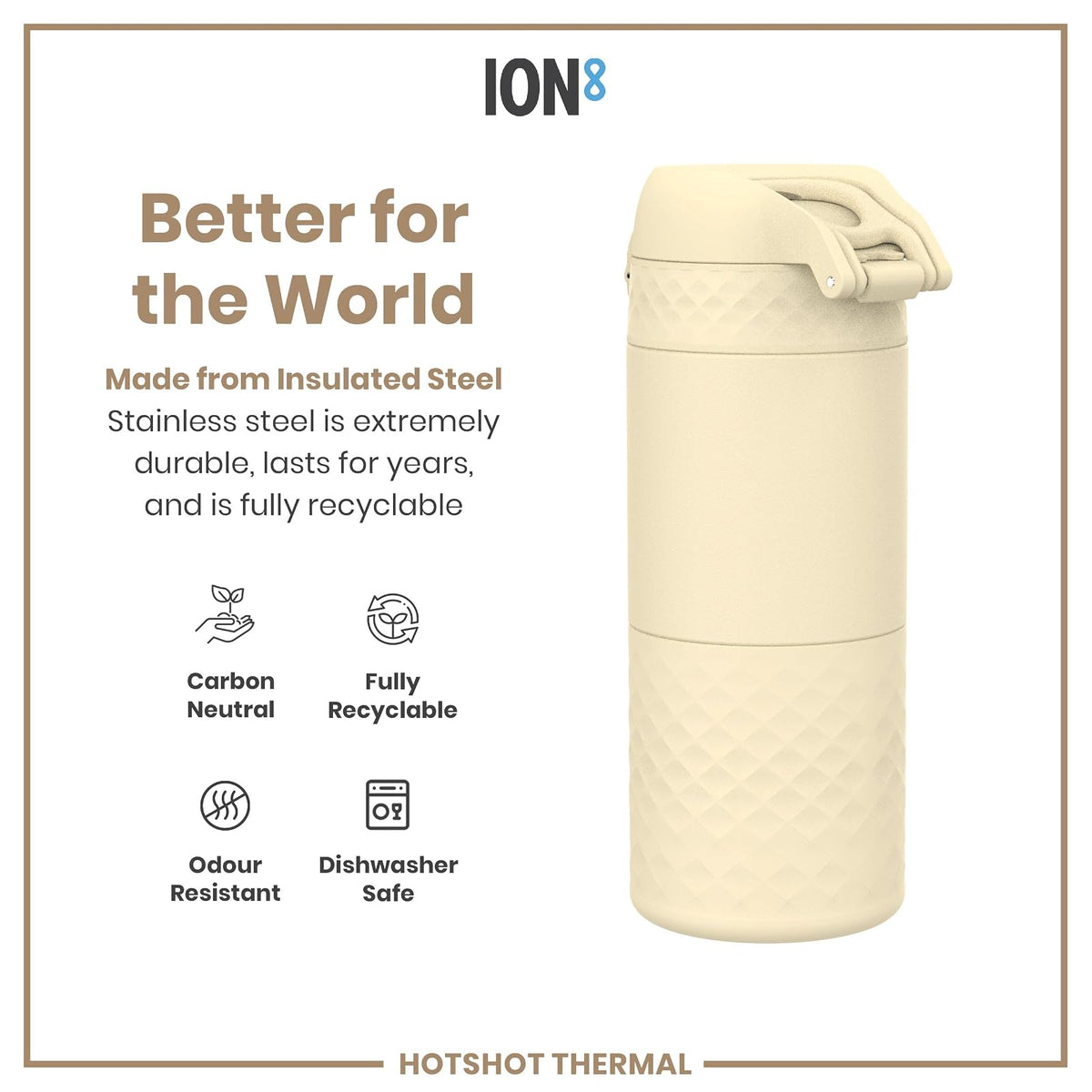 Ion8 - Taza de viaje a prueba de fugas, aislada al aspiradora, tuberosa, 360 ml (12 onzas)