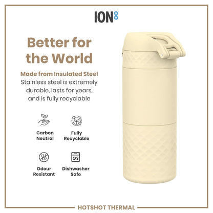 Ion8 - Taza de viaje a prueba de fugas, aislada al aspiradora, tuberosa, 360 ml (12 onzas)