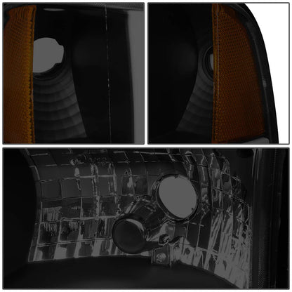 DNA Motoring HL-LB2-DR944-BK-SM-AM Faros Delanteros Ámbar Ahumado LED DRL Repuesto para Dodge Ram 1500 94-01