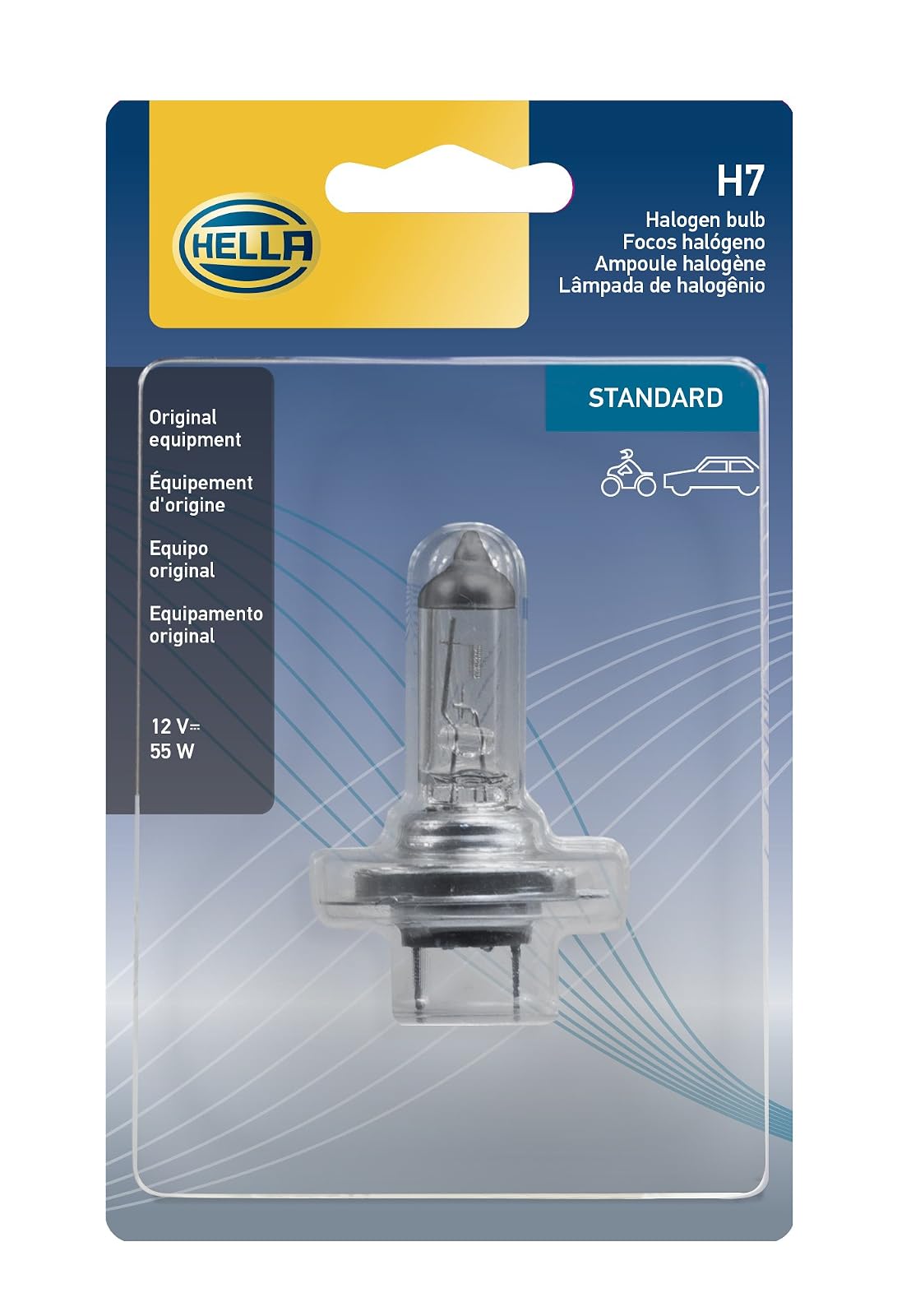 HELLA H7 Focos Halógenos para Auto - Standard - 55W - Ampolla individual