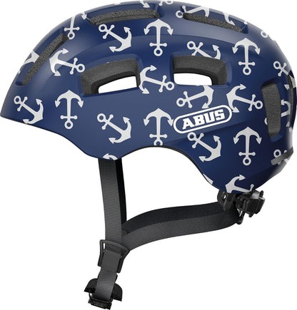 ABUS Fahrradhelm Youn-I 2.0 - mit Licht für Kinder, Jugendliche und Junge Erwachsene - für Mädels und Jungs - S (48-54 cm​) - Azul (blue anchor)
