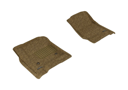 3d maxpider Front Row Custom Fit Piso Alfombrilla Para Select Chevrolet/GMC Silverado/Sierra doble cabina/Crew Cab/suburban/tahoe/yukon xl/Yukon Modelos - Classic Alfombra (Tan)