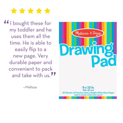 Melissa & Doug Bloc de Papel de Dibujo, 3-Pack de Blocs de Dibujar Grandes, las Hojas se Desprenden Fácilmente, 50 Páginas por Paquete - Certificados FSC