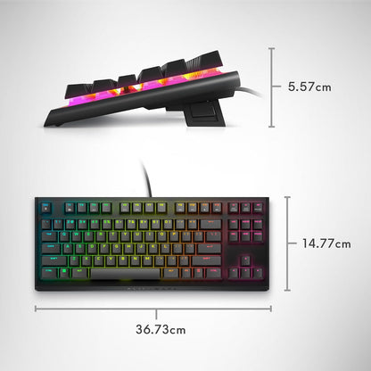 Alienware Teclado Tenkeyless para Juegos - AW420K USB-C | USB-C, cable desmontable, altura ajustable, RGB por tecla, lado oscuro de la luna