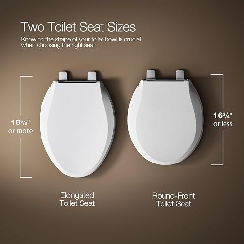 KOHLER 4639-RL-0 Cachet ReadyLatch Asiento de inodoro redondo de cierre suave, color blanco