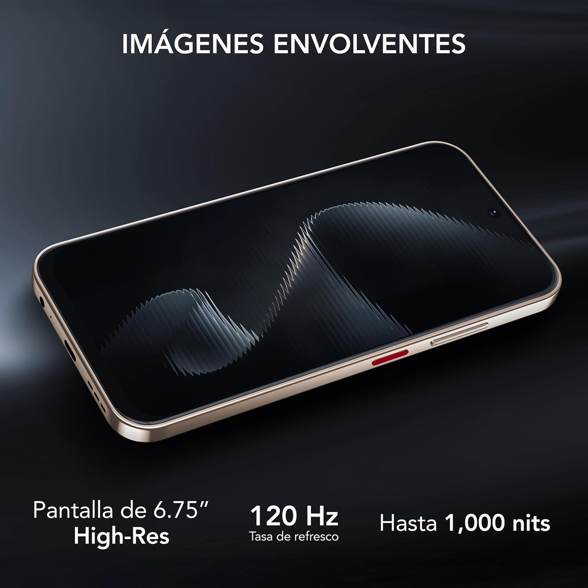 nubia Celular V80 Pro 6.7” 120Hz, 108MP+2MP, 256GB+20 GB RAM(8GB + 12GB Dinámica), Android 16, Dorado