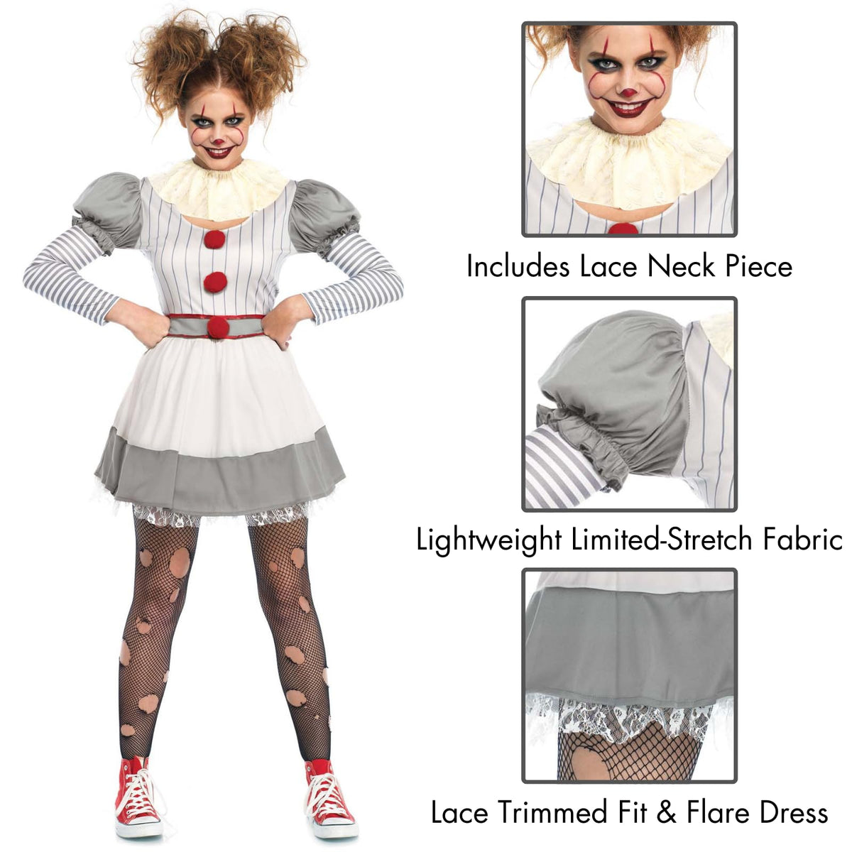 Leg Avenue Women's Creepy Clown Costume