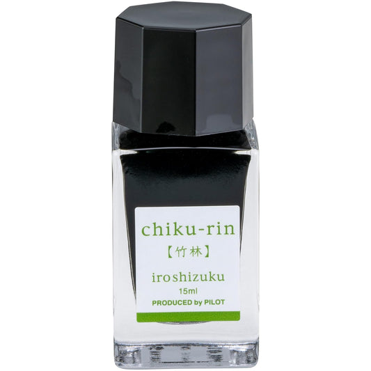Tinta para Pluma Fuente Pilot Iroshizuku Mini 15 ml Chiku-rin – Verde Bambú – Tinta Premium Japonesa