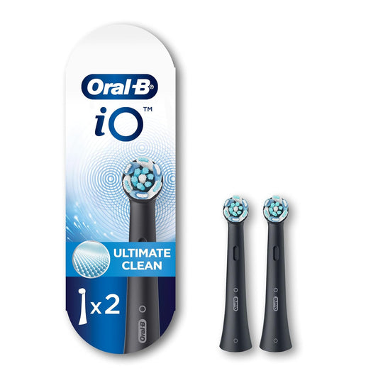 Oral-B iO Ultimate Clean Cabezales de cepillo de repuesto, negro, 2 unidades