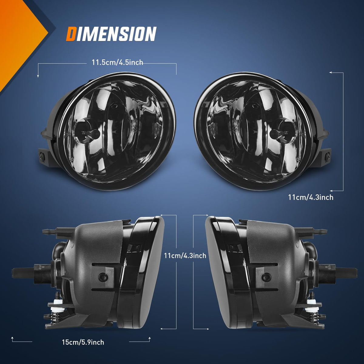 Nilight FOG-H72 Conjunto de Luz Antiniebla para Nissan Armada 2005-2007 Titan 2004-2015, Lente Ahumada
