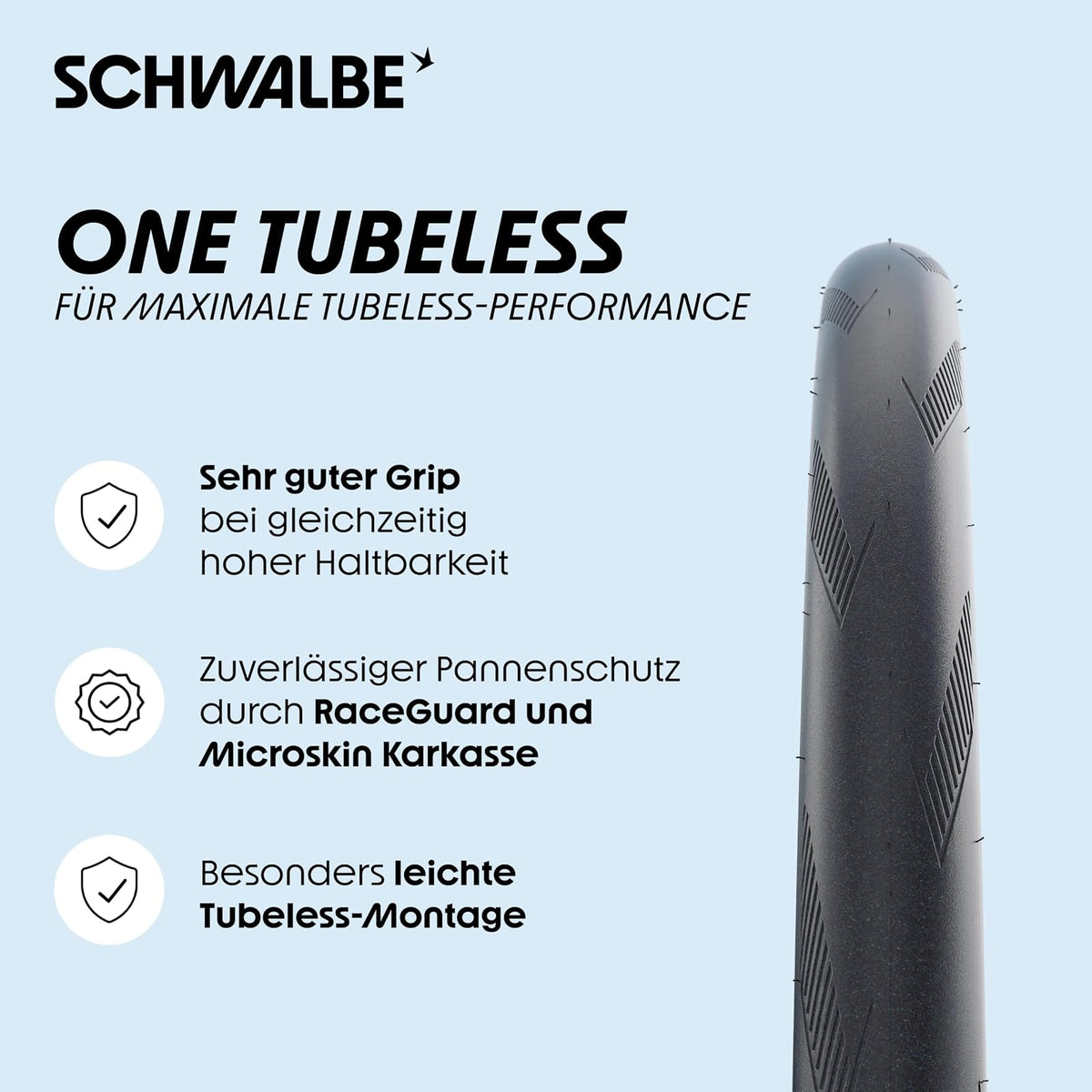 Schwalbe One TLE Performance Faltreifen // 28-622 (700x28C) RaceGuard Skin clásico