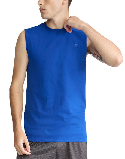 Champion Playera Muscular de Algodón para Hombre - Navegar por la Web - Logotipo C - XXL