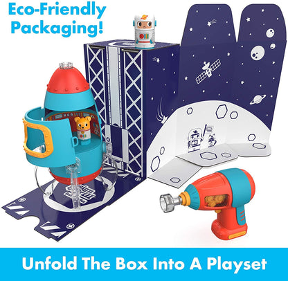 Educational Insights Design & Drill Bolt Buddies Rocket, Juguete para desarrollar Habilidades motrices Finas y Aprender CTIM, Taladro de Juguete Perfecto para Mayores de 3 años