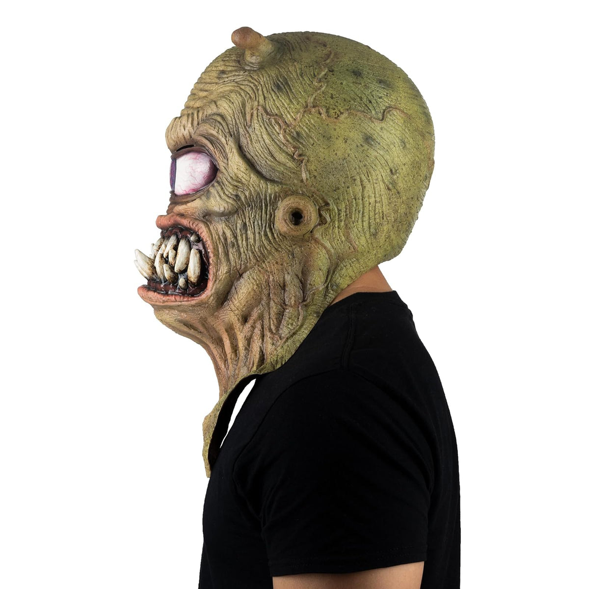 Ghouslih Productions Rool Alien por Ricardo Flores - Máscara de Alien Realista Verde y Malo, Unitalla, Ideal para y Fiestas de Disfraces