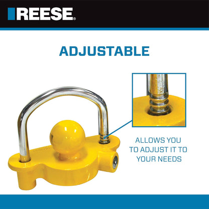 Reese Towpower 7014700 Juego de Bloqueo Combinado de Enganche y acoplador, se Adapta a receptores Cuadrados de 1-1/4 Pulgadas y 2 Pulgadas, diámetro de Pasador de 1/2 Pulgadas y 5/8 Pulgadas
