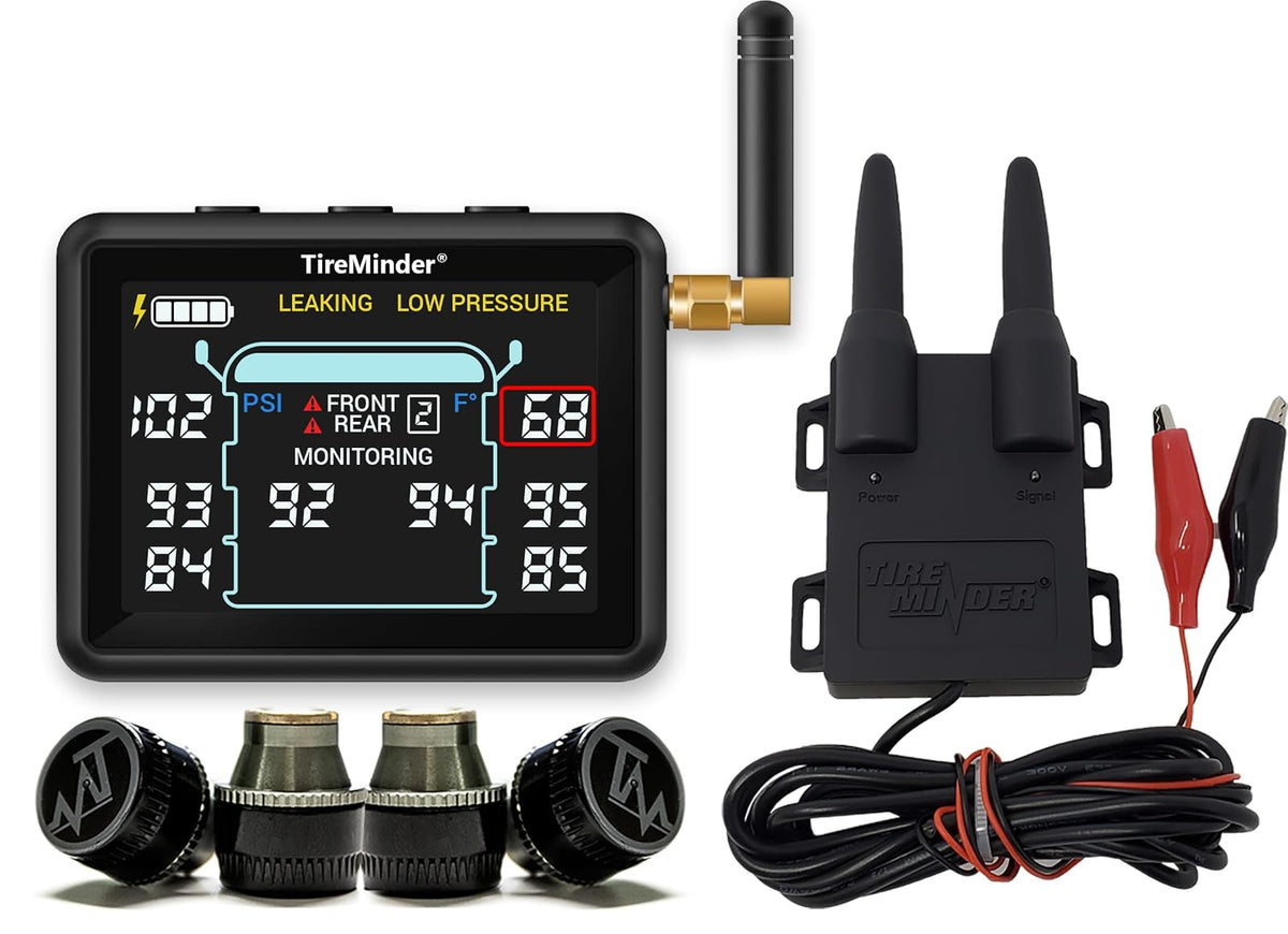 TireMinder i10 RV TPMS con 4 transmisores, Negro