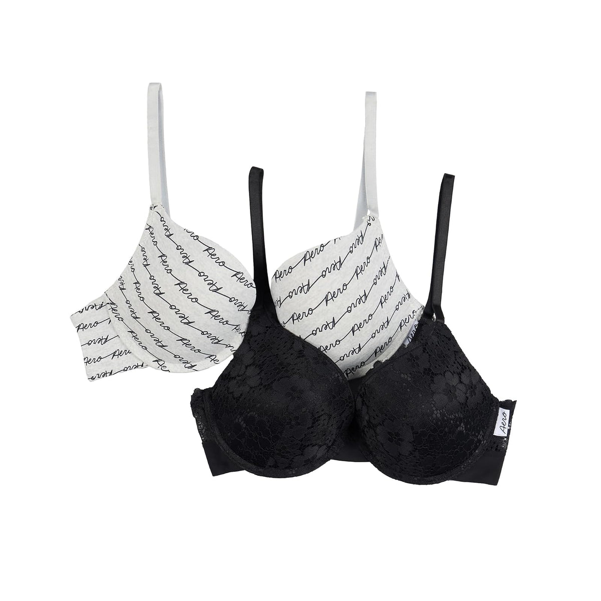 Aeropostale Brasier Push Up, Paquete de 2 - 36C - Aero Script