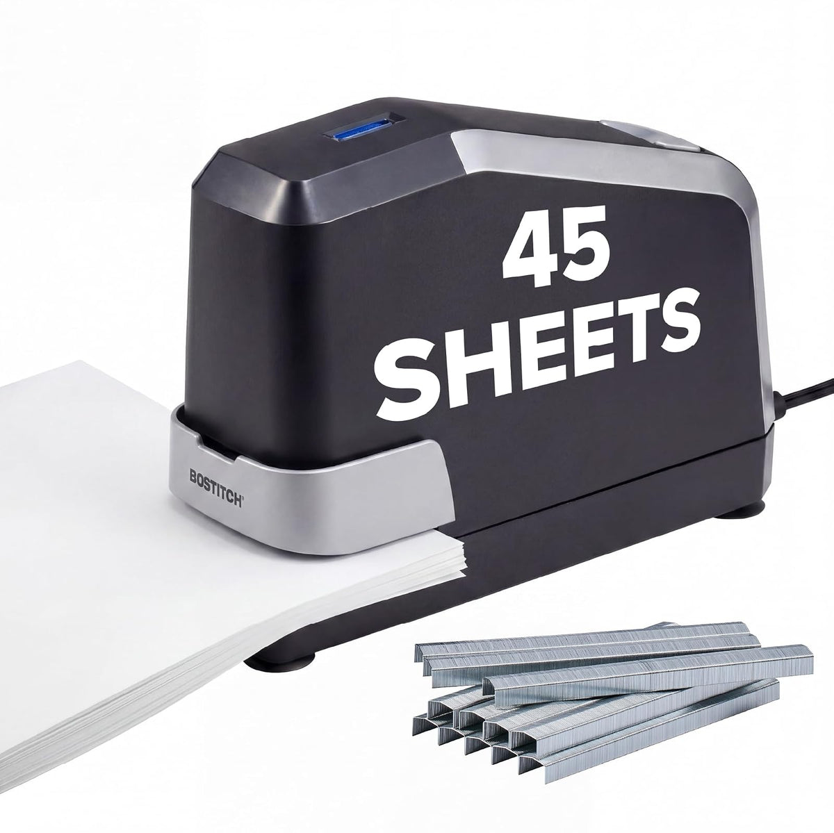 Bostitch B8 Impulse 45 Sheet Electric Stapler & Staples Pack, Black (B8E-VALUE) - Grapadora eléctrica, 45 hojas, color negro