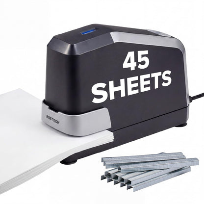 Bostitch B8 Impulse 45 Sheet Electric Stapler & Staples Pack, Black (B8E-VALUE) - Grapadora eléctrica, 45 hojas, color negro