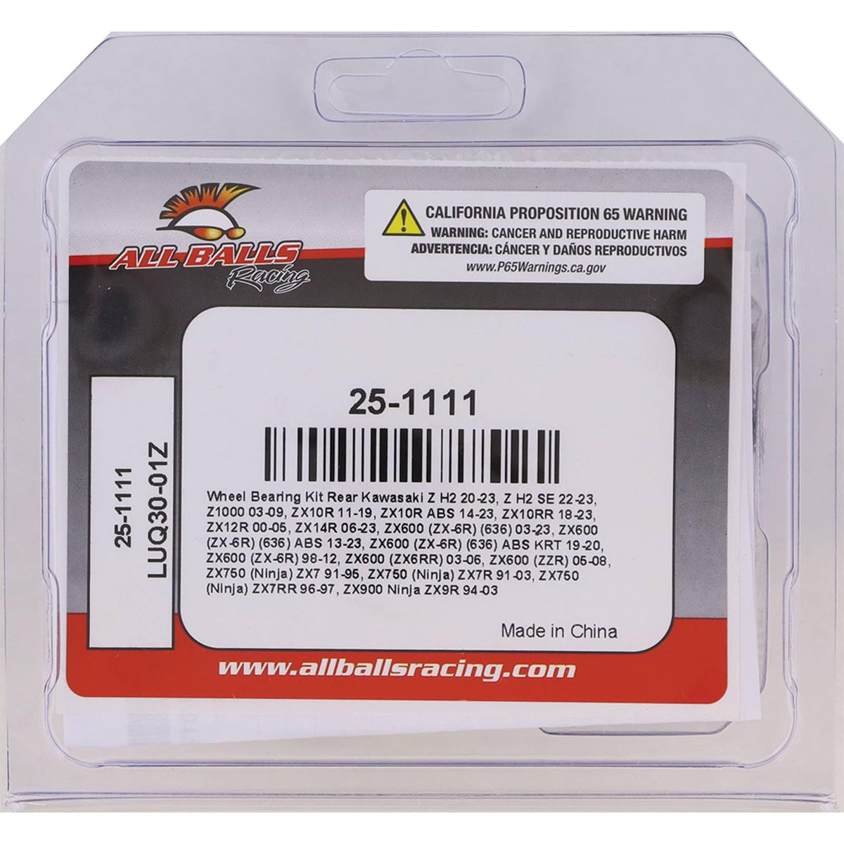All Balls Racing Juego de Sellos de Rodamientos de Rueda Compatible con Kawasaki Z H2 2020-2022, Z H2 SE 2022, Z1000 2003-2009, ZX10R 2011-2019, Rojo, 25-1111
