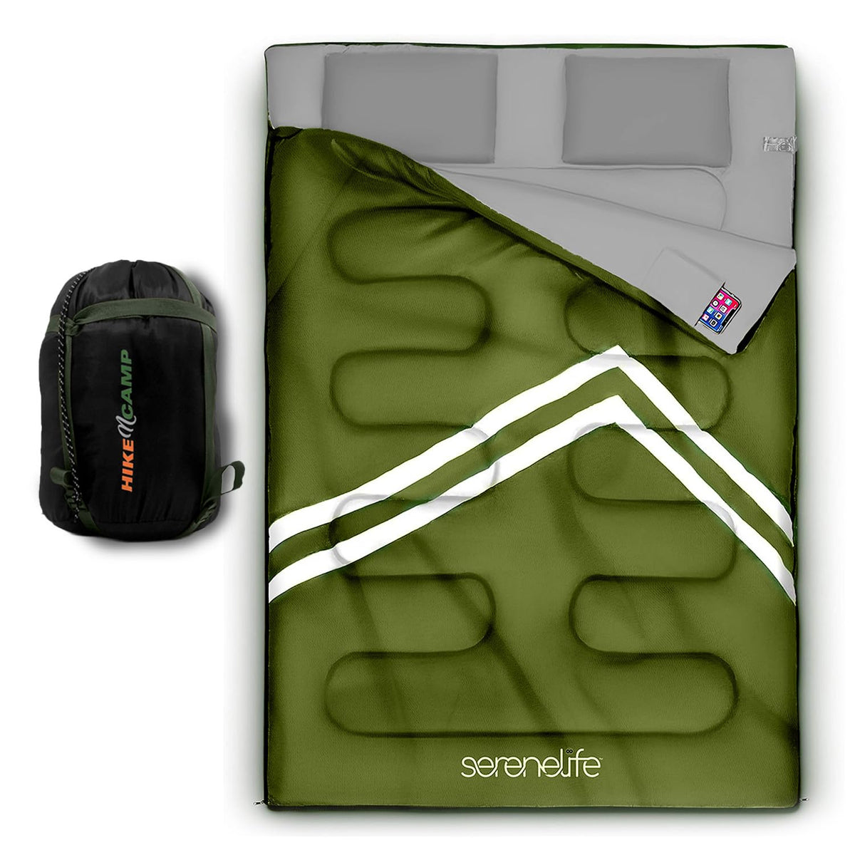 Saco de Dormir para mochilero, Equipo de Campamento, Saco de Dormir Doble para Adultos/Adolescentes con 2 Almohadas, Bolsa – Sacos de Dormir Ligeros a Prueba de Clima al Aire última intervensión,