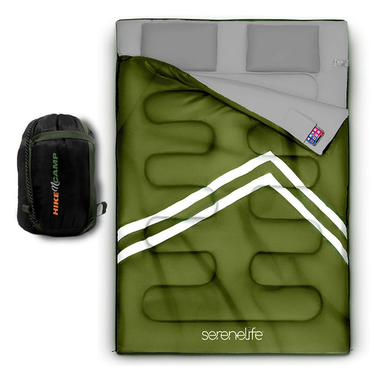 Saco de Dormir para mochilero, Equipo de Campamento, Saco de Dormir Doble para Adultos/Adolescentes con 2 Almohadas, Bolsa – Sacos de Dormir Ligeros a Prueba de Clima al Aire última intervensión,