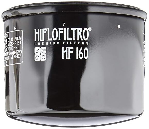 Hiflofiltro HF160 Filtro de Aceite Estándar de Alta Calidad para Motocicletas, Negro, Individual