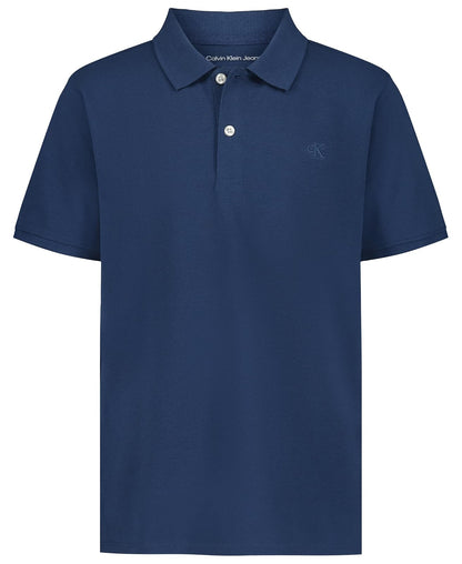Calvin Klein Marled Space Dye Logo Polo Manga Polo para Niños
