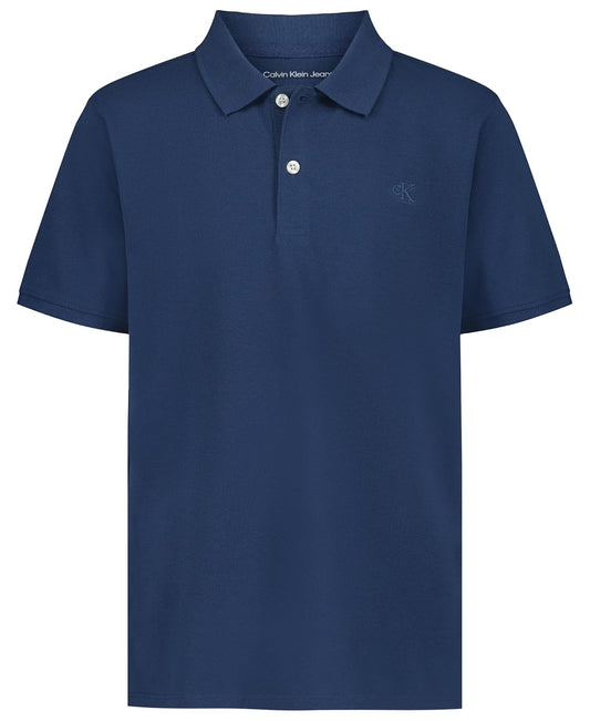 Calvin Klein Marled Space Dye Logo Polo Manga Polo para Niños