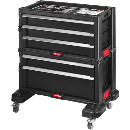 KETER Caja de Herramientas con 5 Cajones y Sistema de Bloqueo, Estructura Modular, Perfecto Organizador para Herramientas, Color Negro