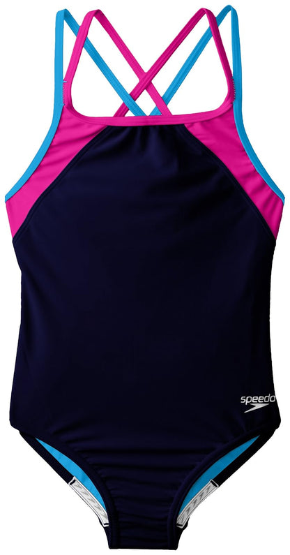 Speedo Traje de Baño de Una Pieza para Niña - 12 - Marino