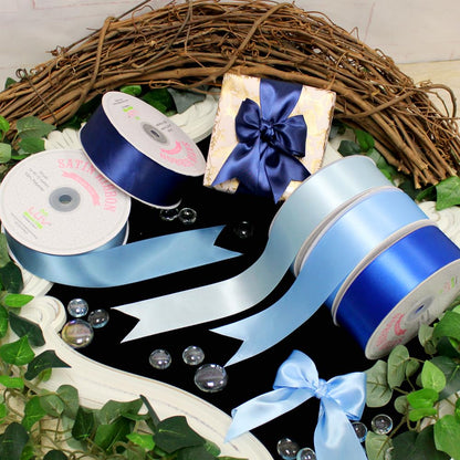 Creative Ideas Solid Satin Ribbon, 1-1/2-Inch by 50 Yard, Antique Blue, Solid