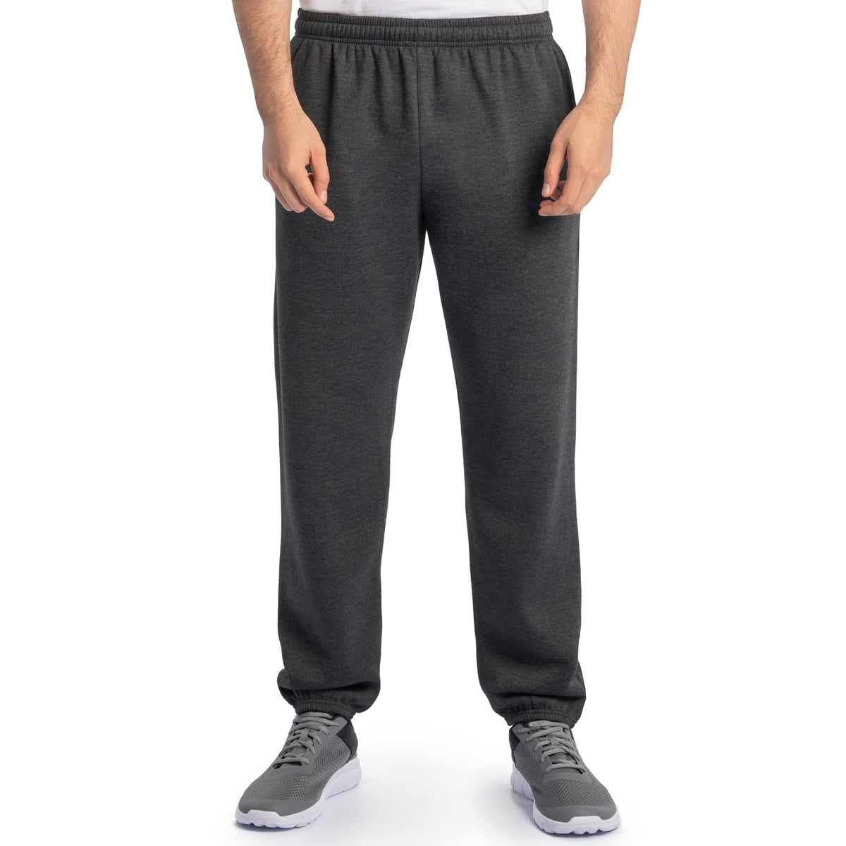 Fruit of the Loom Eversoft Pantalones Deportivos de Forro Polar para Hombre - Jaspeado Negro - G