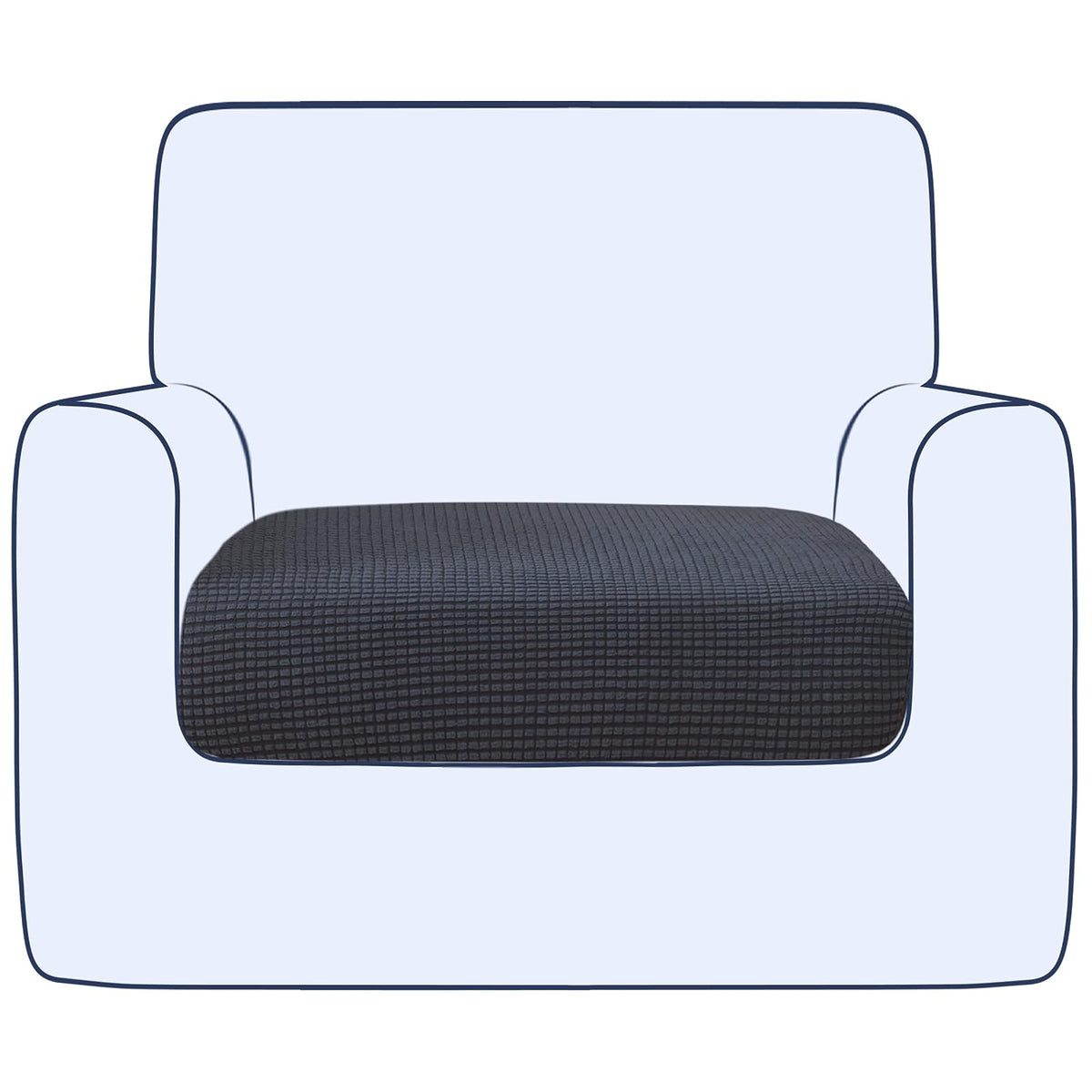 Ouka Funda de Cojín Elástica para Sofá, Reversible - Gris - Pequeño