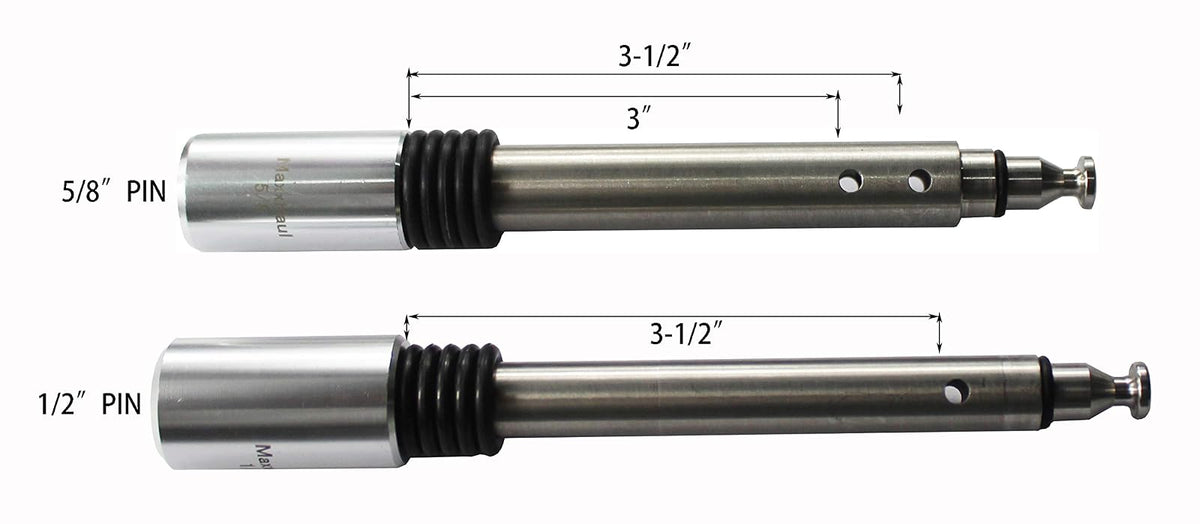 MaxxHaul 50152 - Juego de pasadores de Bloqueo de Enganche de Acero Inoxidable de 5/8 Pulgadas y 1/2 Pulgadas de diámetro con Clip de Seguridad y Juntas tóricas antirsonajero para receptores de