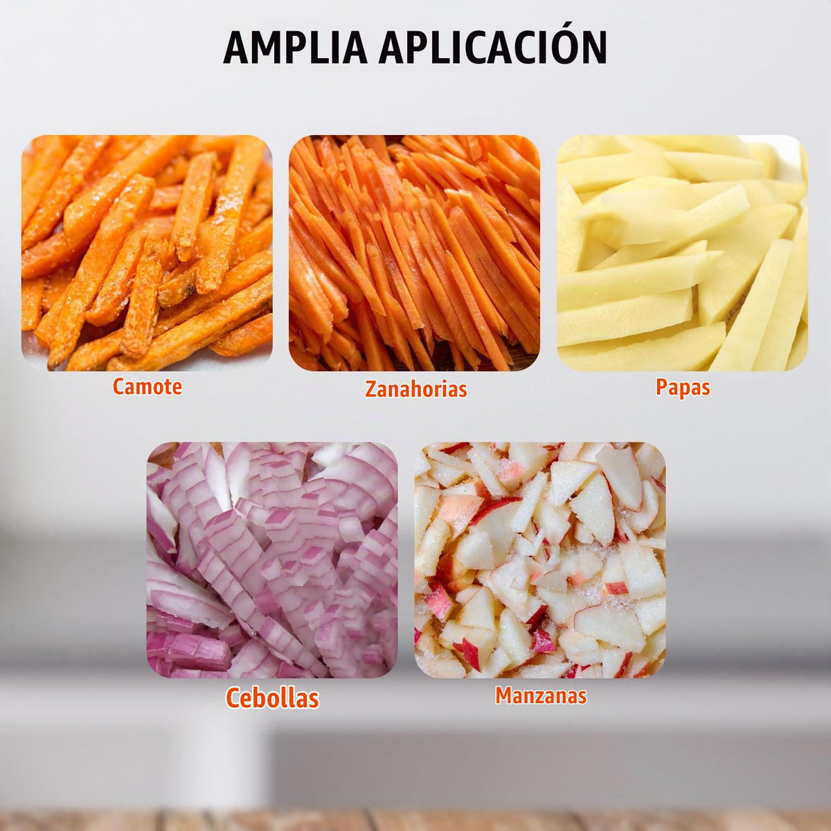 VEVOR - Picador comercial de frutas de verduras de 3/8 pulgadas de hoja profesional de alimentos Kattex cortador de fritura francesa, cortador de cebolla, acero inoxidable para tomate, pimientos