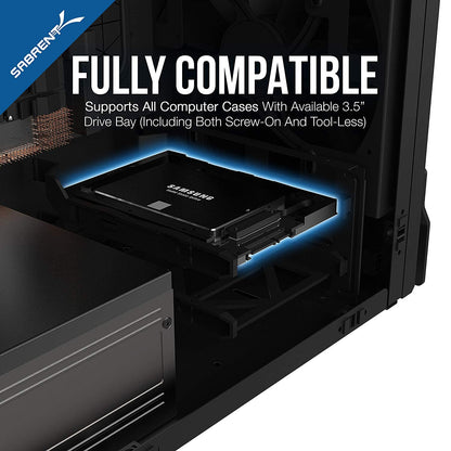 Sabrent Kit de Montaje de convertidor de bahía SATA de 3,5 Pulgadas SSD y SATA de Disco Duro a Escritorio (BK-PCBS)