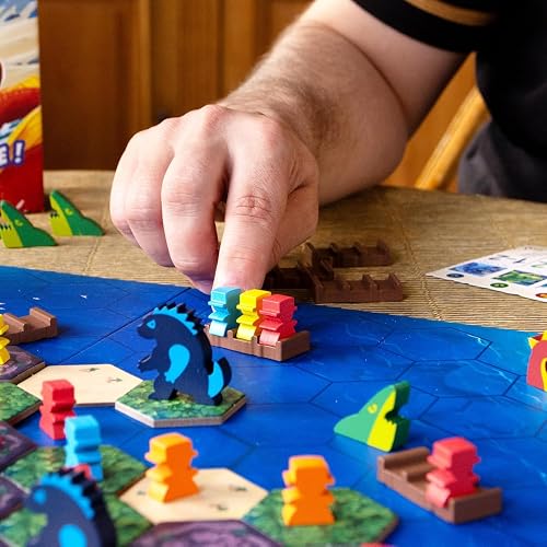 Survive The Island, Juego de Mesa de Supervivencia, 2-5 Jugadores, 45 Minutos por Partida, Edad 8+ Años, Tablero Hexagonal con Criaturas y Volcanes, Español