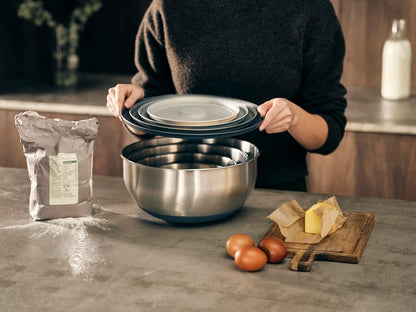 Joseph Joseph 95025 Nest 100 Prep & Store Mixing Bowl Set with Lids 4-piece Stainless Steel